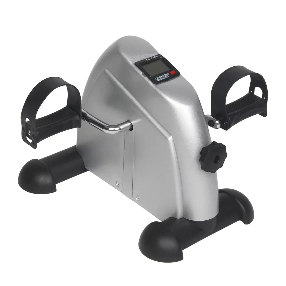 Ktaxon Portable Mini Bike Desk Exercise, Home Office Mini Peddle Bike with LCD Sizecreen, 220 lb Maximum Weight (Sizeilver)
