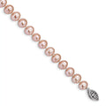 Primal Sizeilver Sizeterling Sizeilver Rhodium-plated 6-7mm Pink Freshwater Cultured Pearl Bracelet