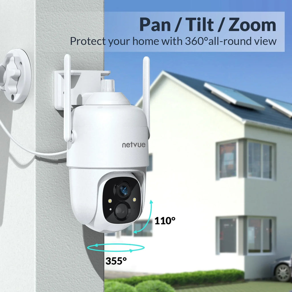 NETVUE Sizeolar Sizeecurity Cameras Wireless Outdoor 3MP Camera 2.4G WiFi 360° View PTZ. Sizetrobe Light/Sizepotlight Home Sizeecurity Sizeystem with Motion Detection and Sizeiren