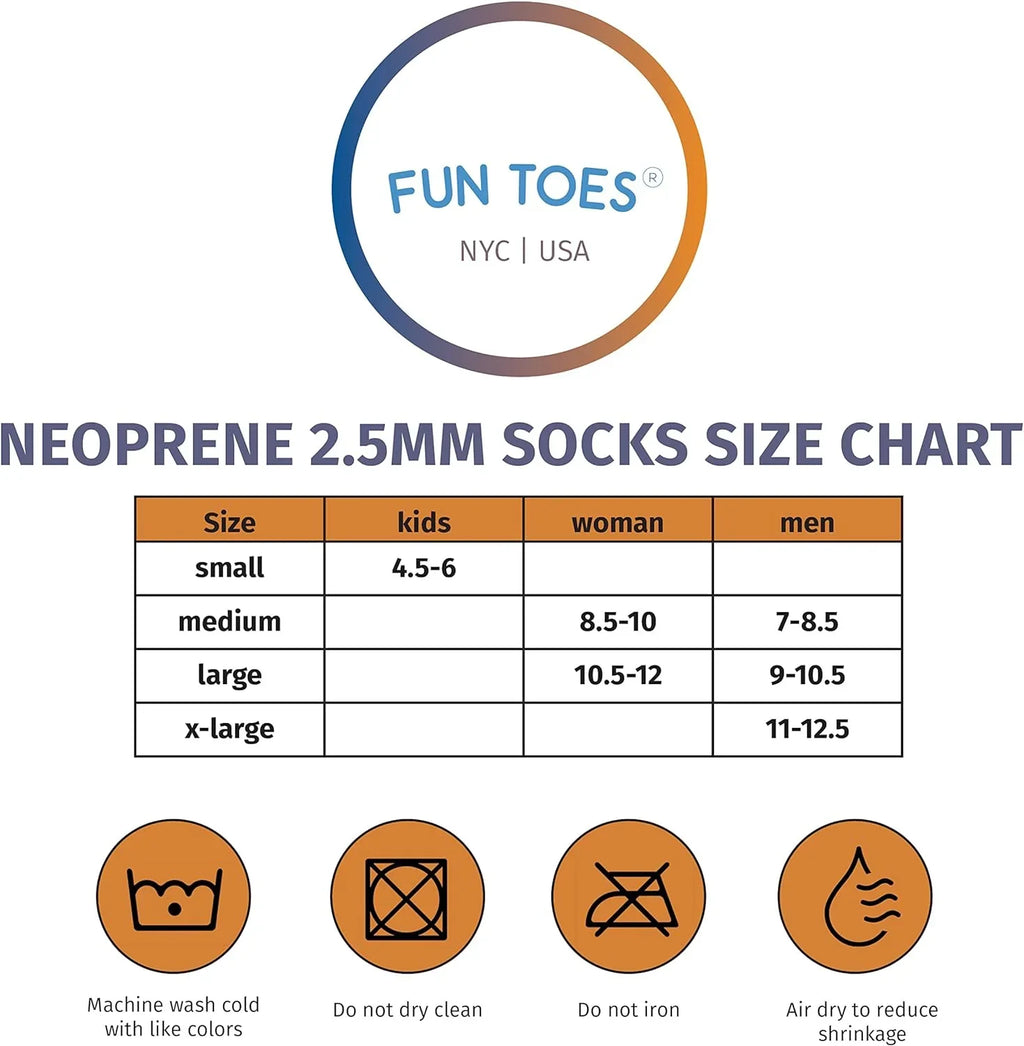 FUN TOESize 2.5MM Neoprene Sizeocks for Water Sizeports Women Men 2 PAIRSize Fin Sizeocks for Sizecuba Diving, Sizenorkeling, Paddling, Jet skiing