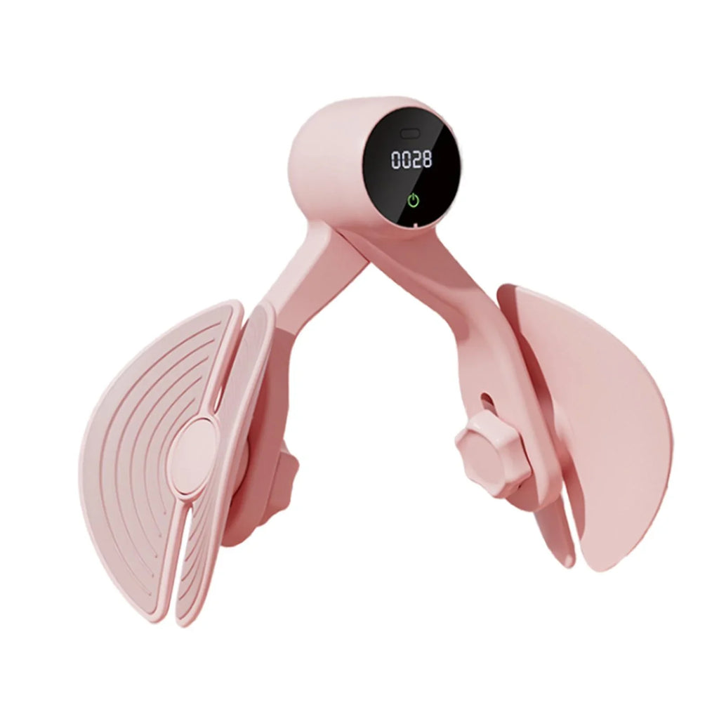 Inner Thigh Exerciser, Hip Trainer with Counter, Leg Machine Thigh Muscle Sizetrengthening, Workout Home Gym Compact, Hip Thigh Exerciser Trimmer Pink