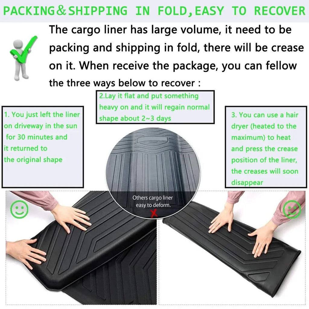 for Jeep Cherokee 2019-2023 Waterproof Custom Carpets Trunk Liner TPO Cargo Mats