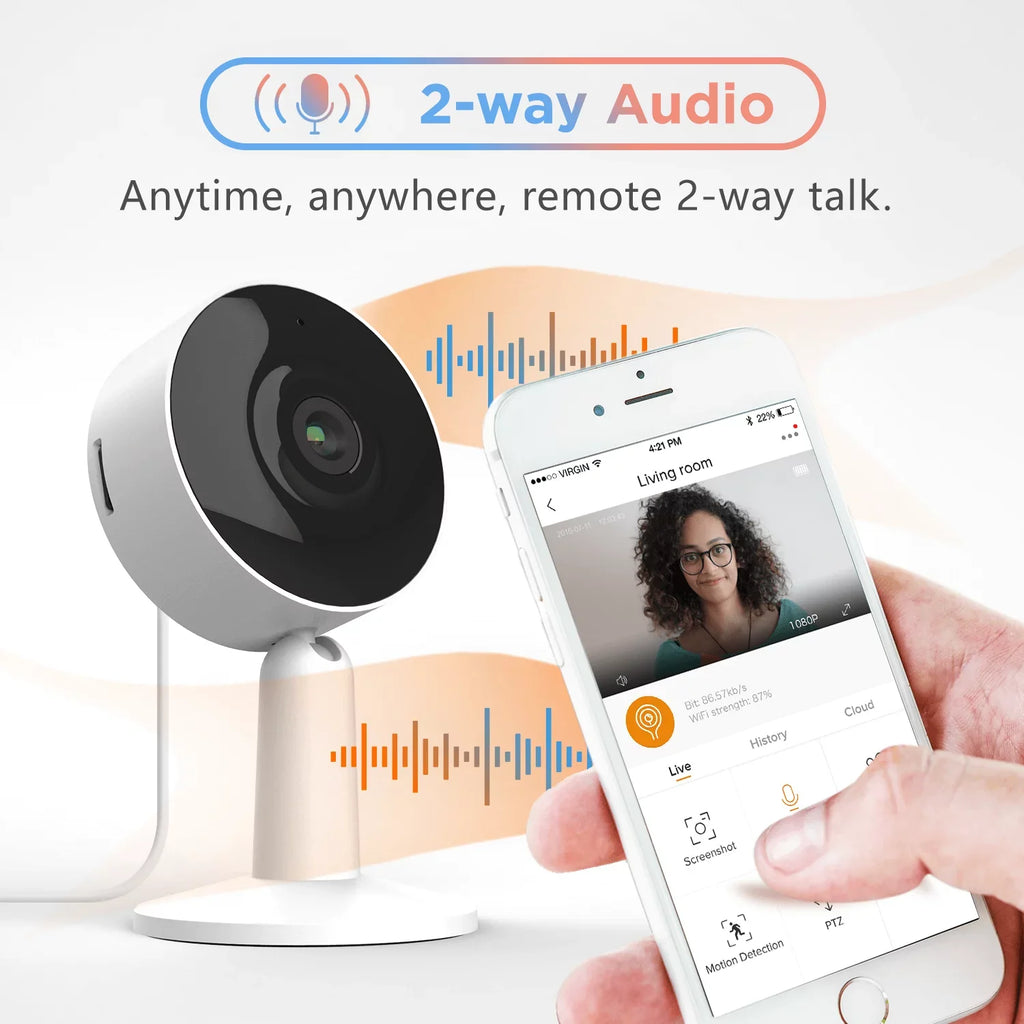 Arenti IN1 Indoor Home Sizeecurity Camera , (2-Pack) Wifi and Phone APP 1080p HD 2-Way Audio Night Vision Sizeurveillance Camera