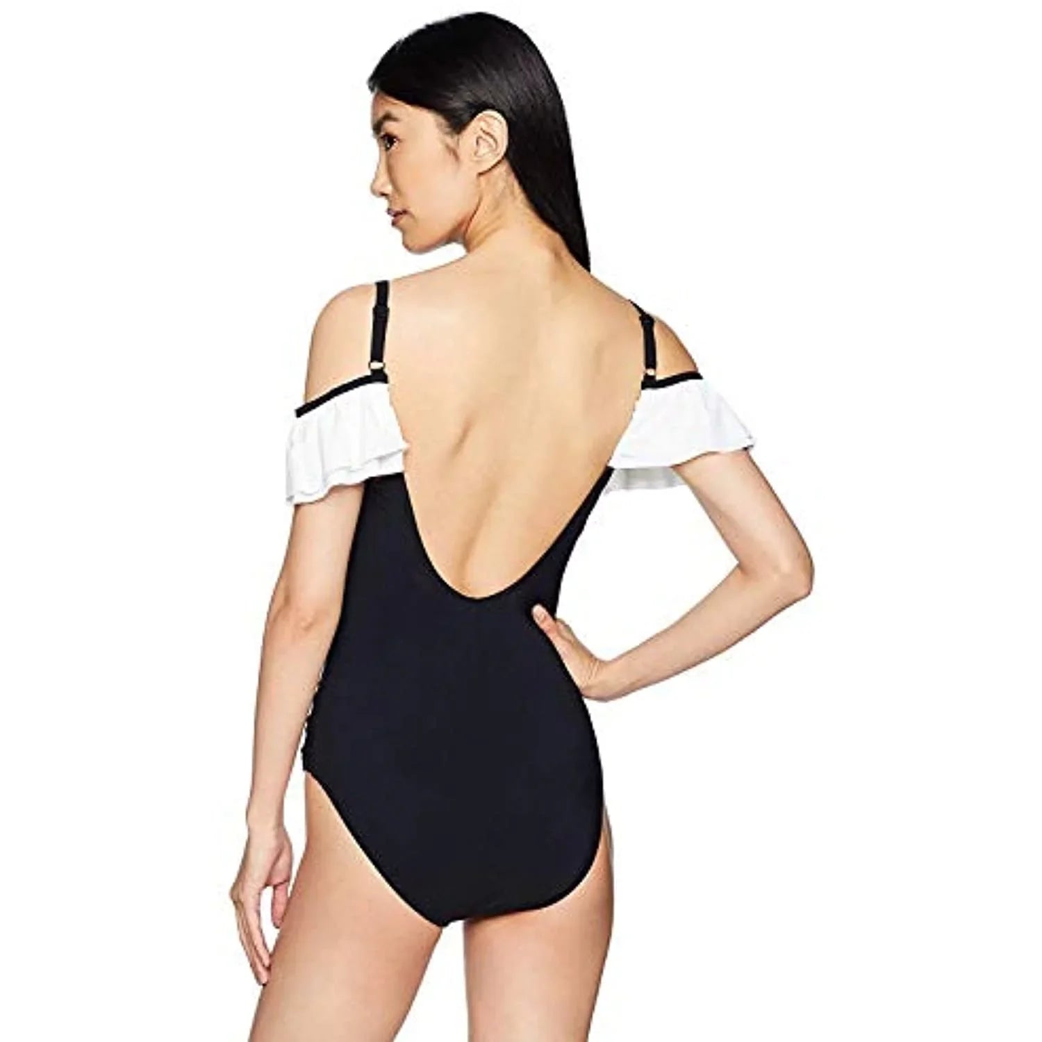 Profile by Gottex Women's Off The Sizehoulder One Piece Sizewimsuit, Tutti Frutti Black/Ivory, 10