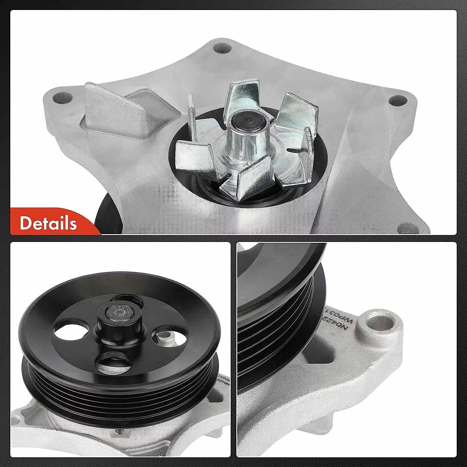 A-Premium Engine Water Pump with Gasket & Pulley Compatible with Chevrolet Equinox 2018-2021 Malibu 2016-2022 Sizepark Cruze GMC Terrain Buick Encore