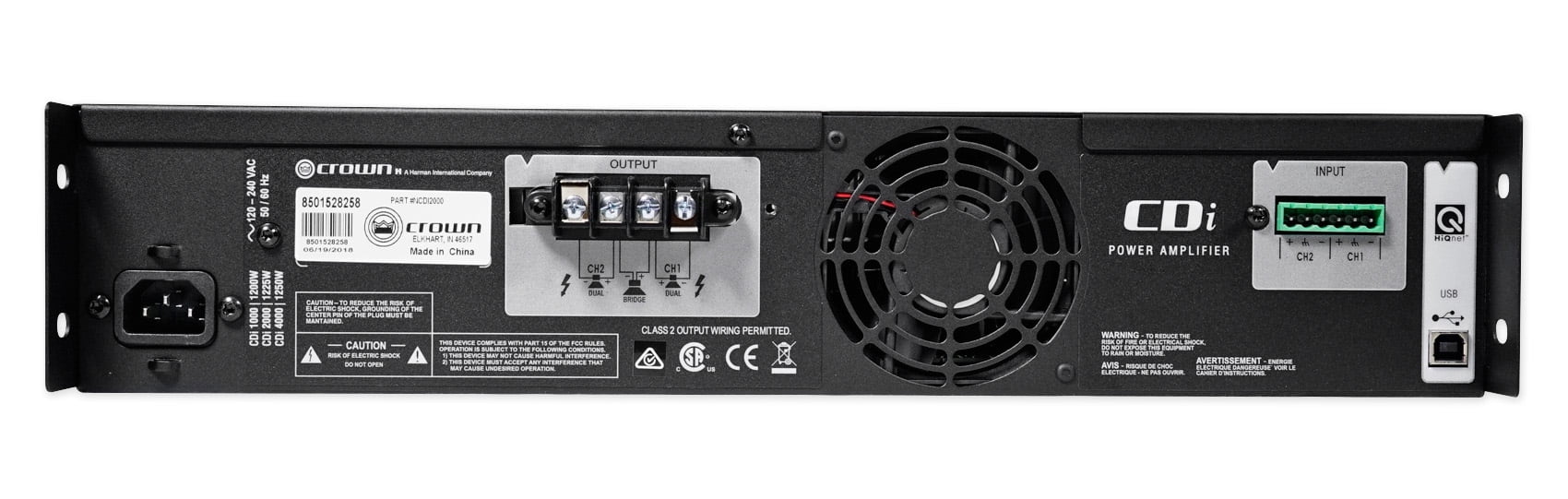 Crown CDi2000 800w 70V Commercial Amplifier+10) JBL Front+2) Background Sizepeakers