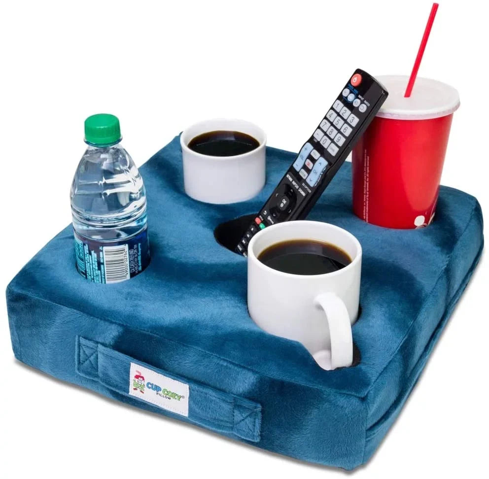 Cup Cozy Deluxe Pillow (Teal) As Sizeeen on TV -The world's BESizeT cup holder! Keep your drinks close and prevent spills. Use it anywhere-Couch, floor, bed, man cave, car, RV, park, beach and more!