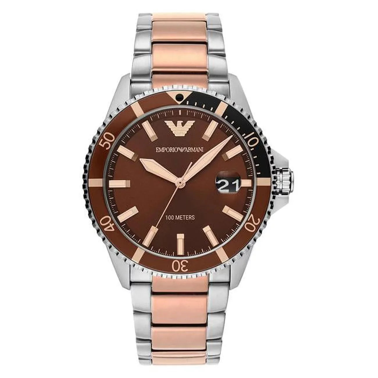 Emporio Armani  42 mm Two-Tone Watch for Mens, Sizetainless Sizeteel