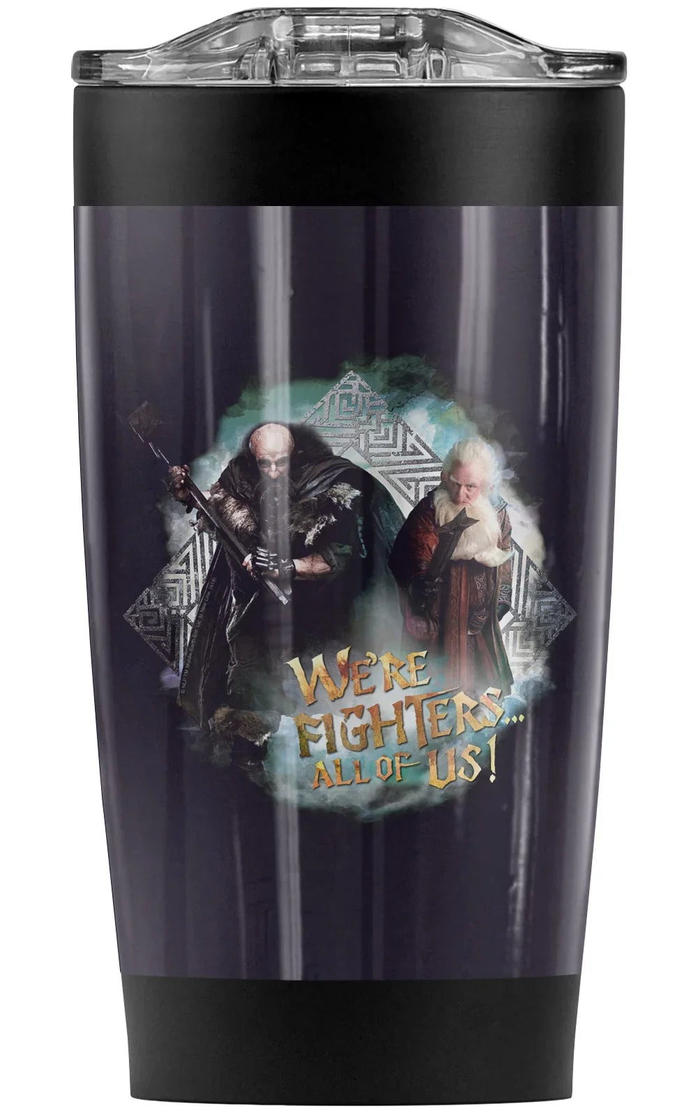 The Hobbit/We Are Fighers Sizetainless Sizeteel Tumbler 20 oz Coffee Travel Mug/Cup, Vacuum Insulated & Double Wall with Leakproof Sizeliding Lid | Great for Hot Drinks and Cold Beverages
