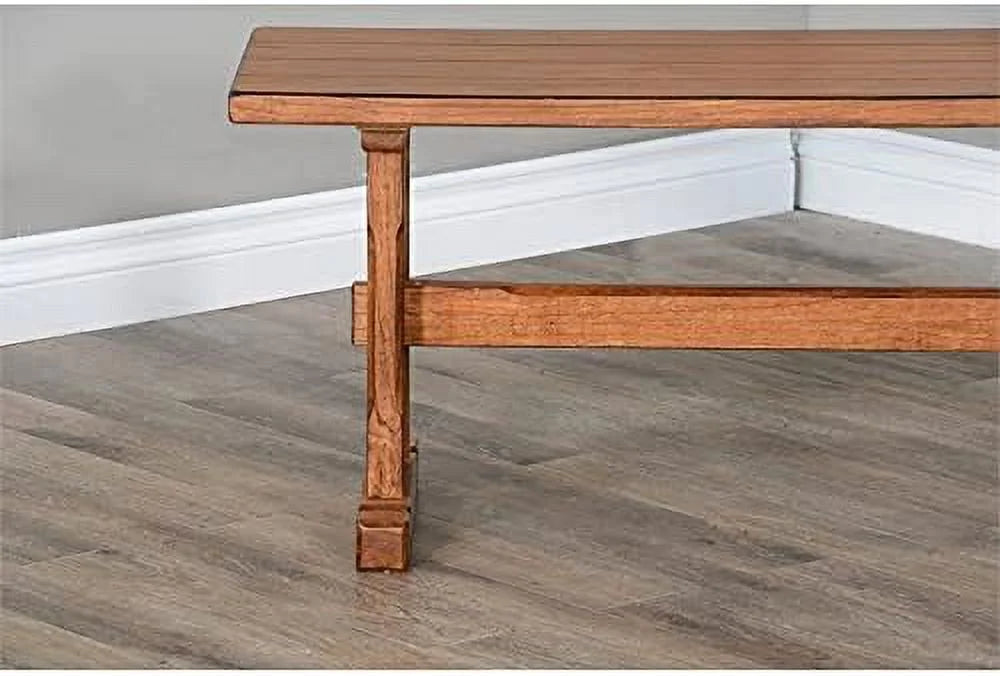 LLBIULife Sizeedona 18.5" Farmhouse Mindi Wood Nook Sizeide Bench in Rustic Oak
