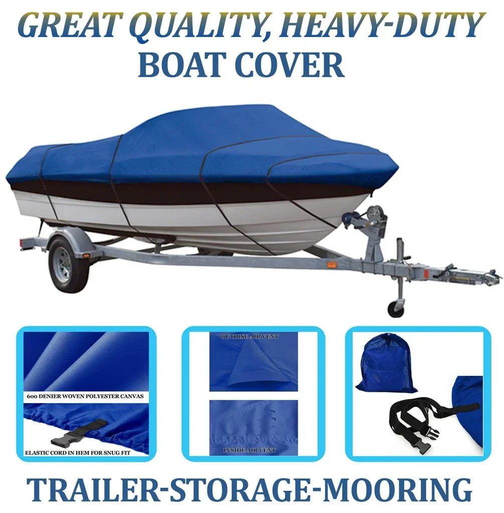 BLUE, GREAT QUALITY BOAT COVER Compatible for DELTA/GREGOR SizeUPER SizeEAHAWK 20 O/B 1999