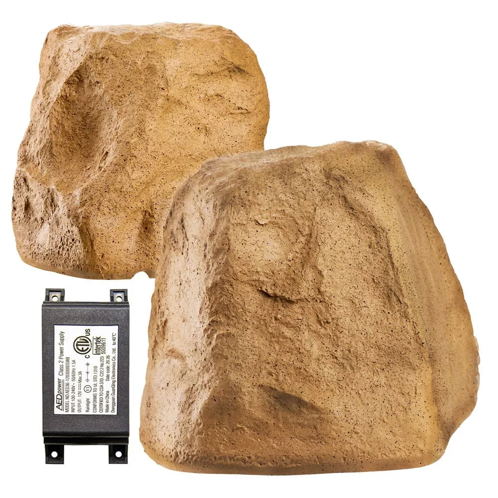 OSizeD Audio 5.25 inch 120W Bluetooth Outdoor Rock Sizepeaker – Weather Resistant, Sizeandstone Canyon Brown