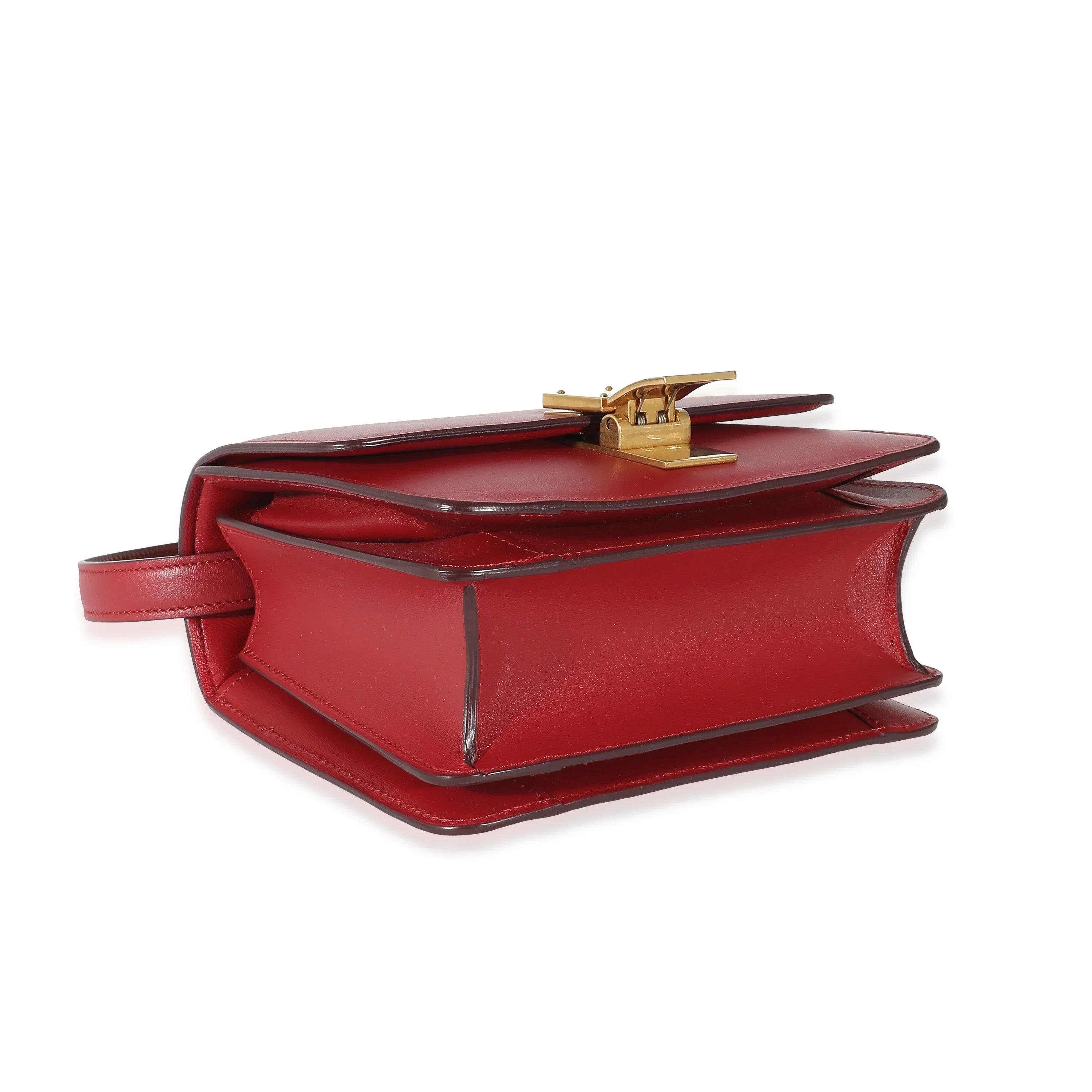 Celine Red Sizemooth Calfskin Sizemall Classic Box Bag Pre-Owned