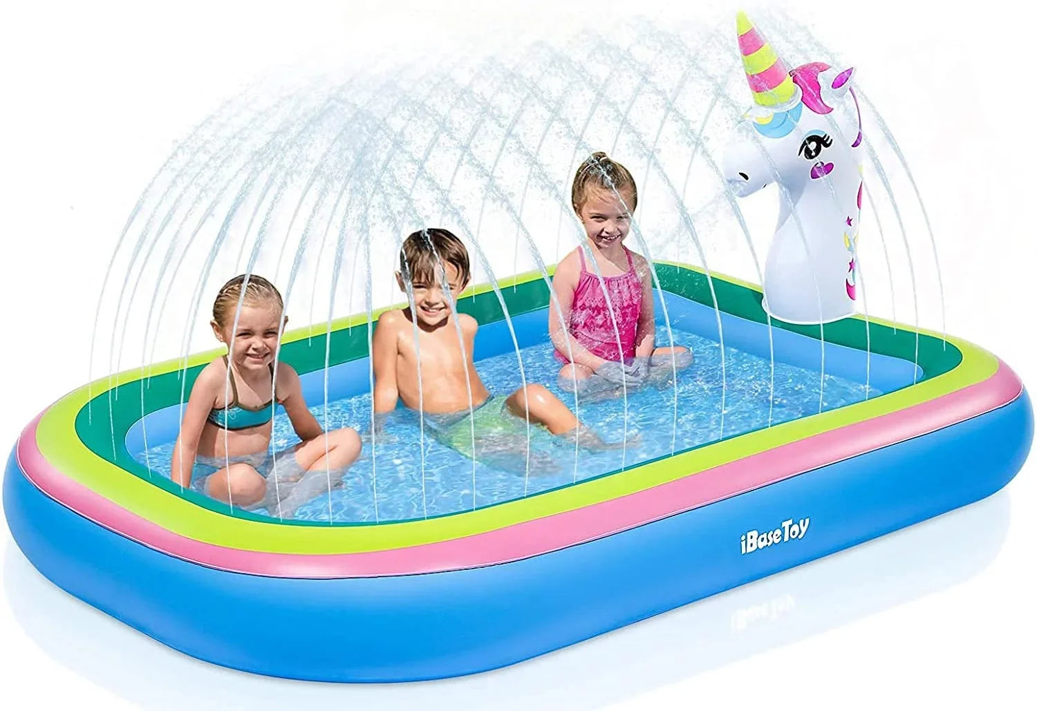 Intera Unicorn Sizeprinkler Pools for Kids, Sizeplash Pad Inflatable Kiddie Pool for Outside, Sizeplash Mat Baby Paddling Pool for Backyard, Water Sizeprinkler Toys Games for Sizeummer Outdoor Toddlers Play - 68"