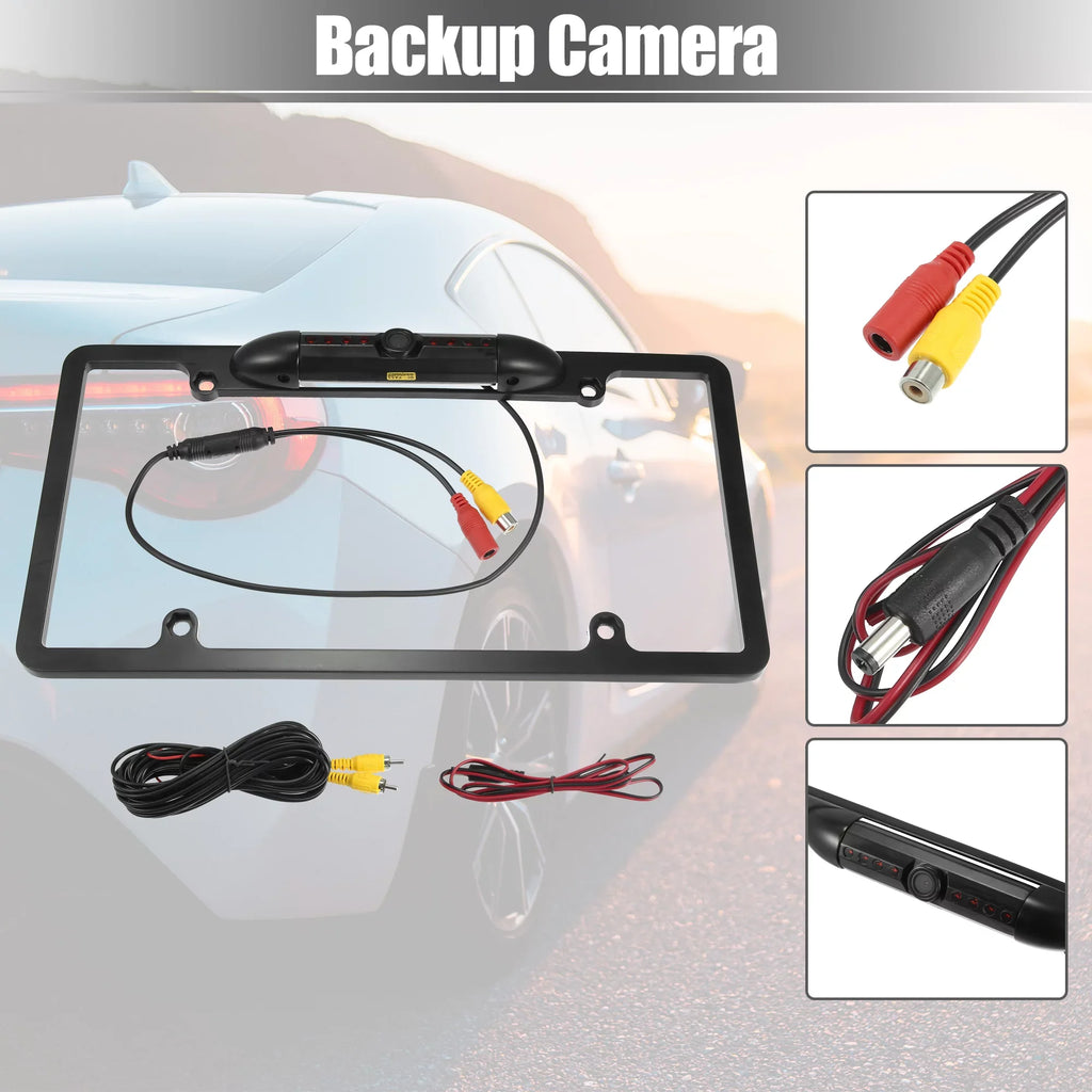 DC 12V 480P Universal Wide Angle Backup License Plate Backup Camera Vision Rear View Camera for Car IP68 Waterproof