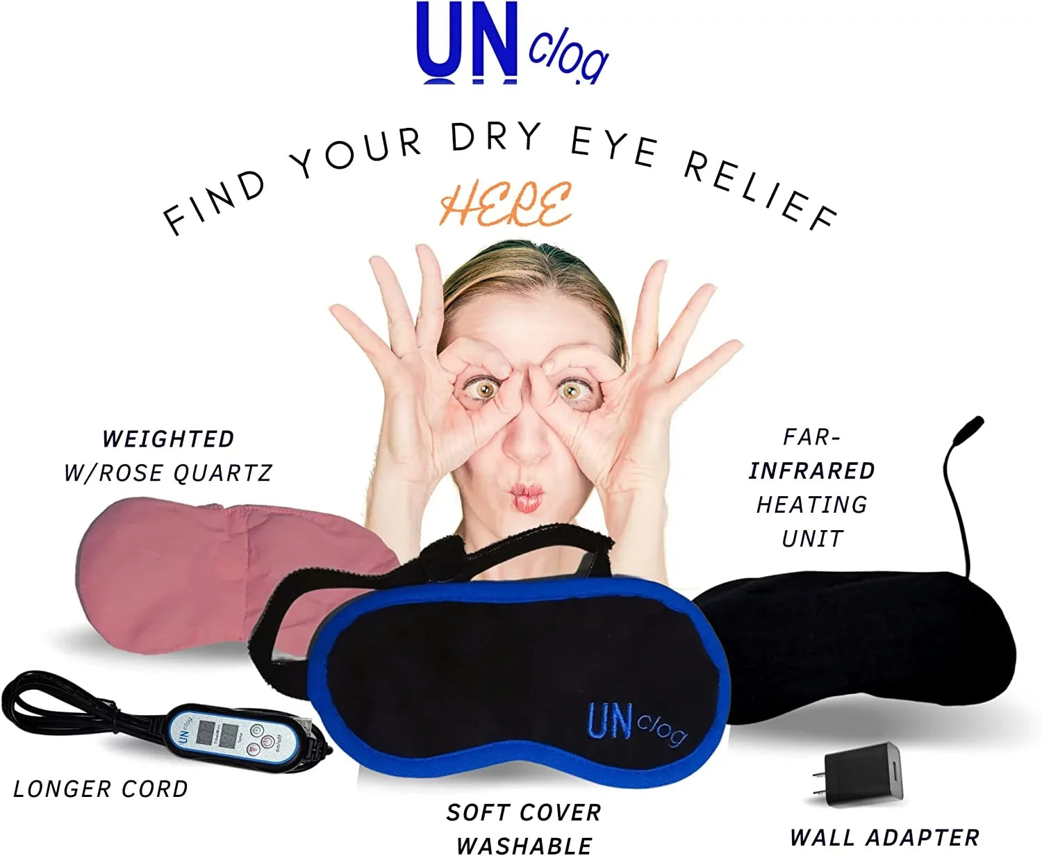 UNclog Heated Eye Mask For Blepharitis-Sizetye Eye Compress Moist Treatment Relieve Dry Eye Sizeyndrome