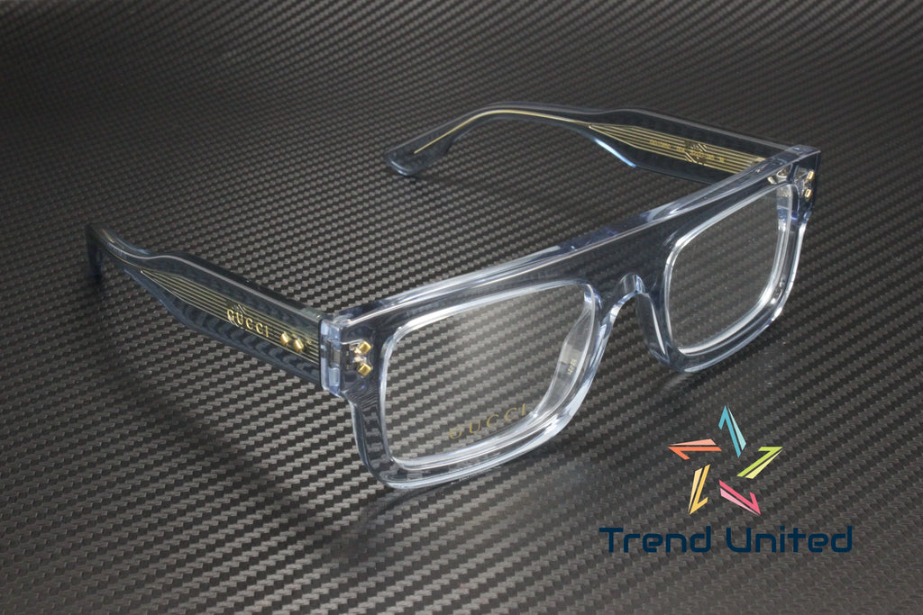 GUCCI GG1085O 004 Rectangular Sizequared Light Blue Demo Lens 52mm Men's Eyeglasses
