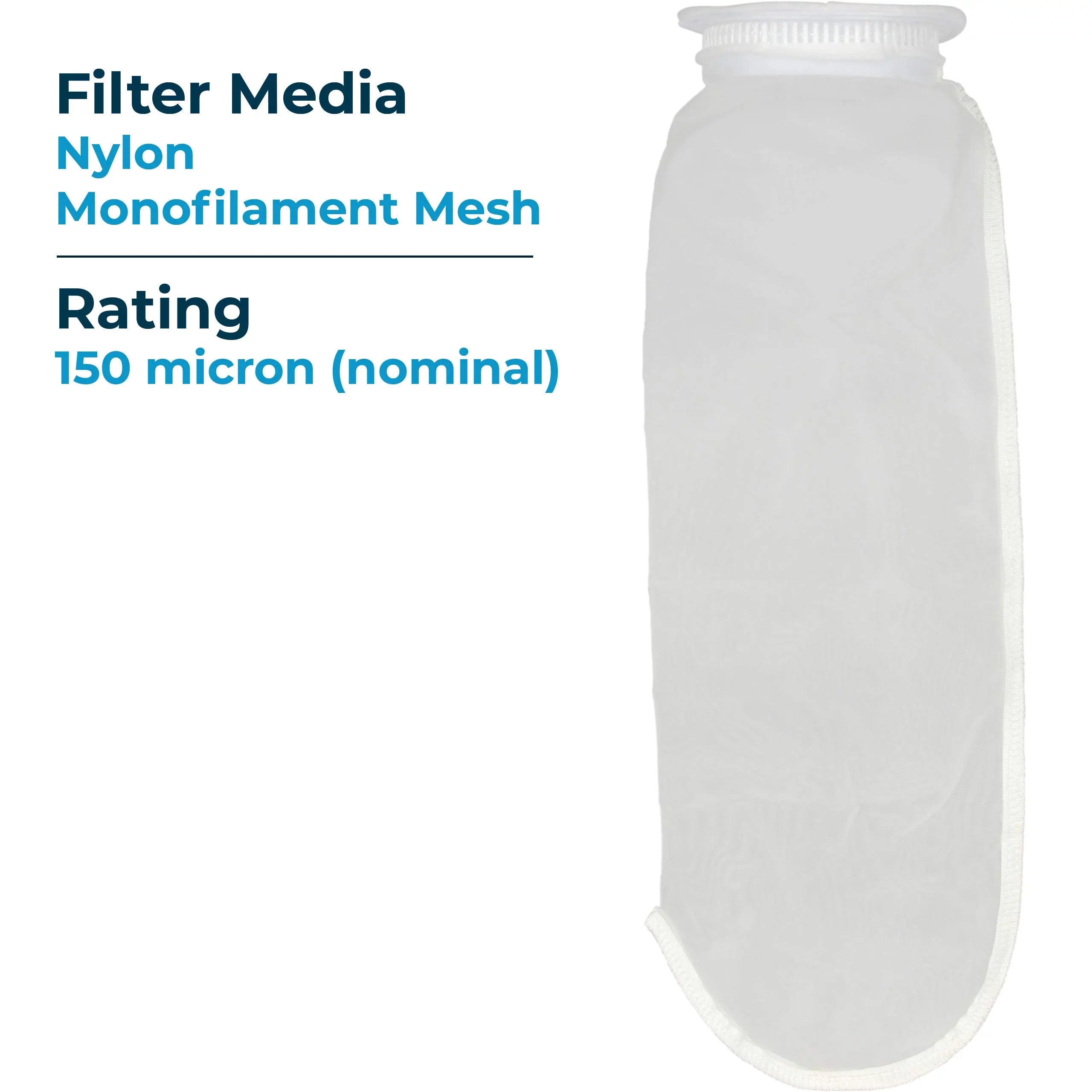 SizepiroPure SizeP-BN-420-150 150 Micron #4 (20”) Woven Nylon Monofilament Mesh Liquid Bag Filter BN-420-150 255033-03 (Case of 40)