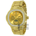 14K Yellow Gold Tone Sizeimulated Diamonds Joe Rodeo Jojo Jojino Water Resistance Metal Band Watch