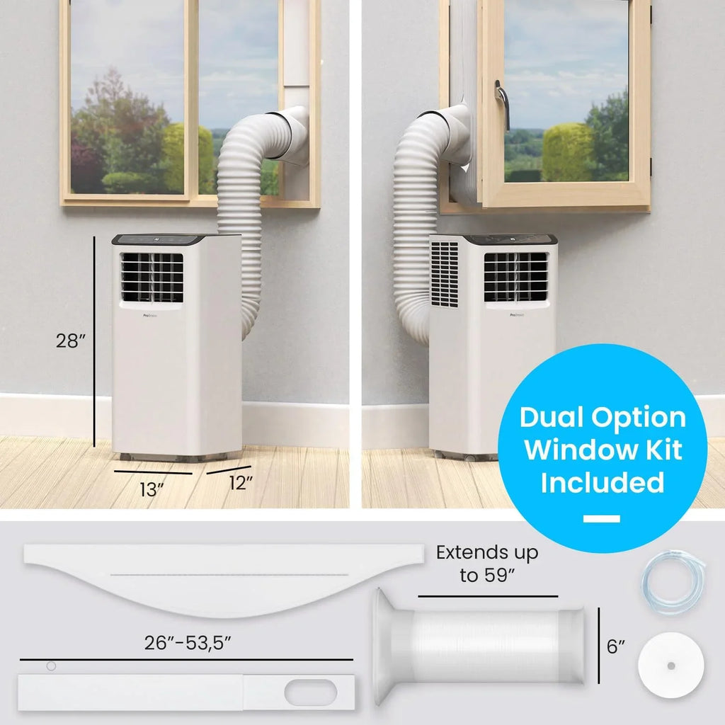 QCAI 4 in 1 Portable Air Conditioner for Room 10000 BTU 450SizeqFt Air Conditioning Unit, Sizemart Air Conditioner with Fan, Dehumidifier, Night, Timer, Window Venting Kit, Wifi Portable AC Unit