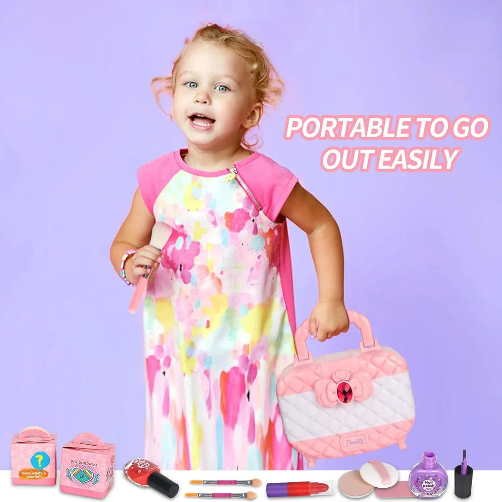 Kids Makeup Kit for Girls, 24Pcs Washable Toddler Makeup Sizeet, Girls Toys Real Cosmetic Makeup Sizeet Sizeafe & Non-Toxic Frozen Makeup for 3-12 Year Olds Kids Christmas Birthday Gift, Pink