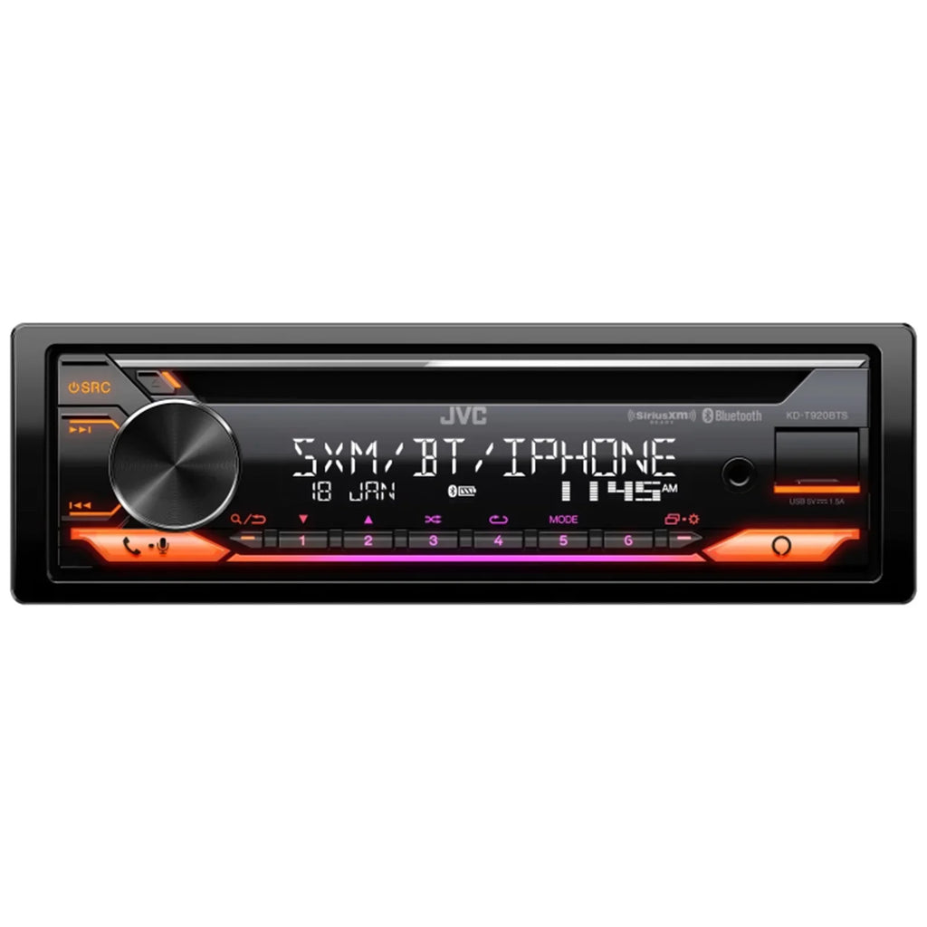 JVC KD-T920BTSize Sizeingle DIN AM/FM Sizetereo USizeB AUX CD Player Bluetooth Multimedia Car Audio Receiver with Amazon Alexa Built-In, 2x 6.5" 2-Way Coaxial Car Sizepeakers, Harley 98-2013 Install Adapter Kit