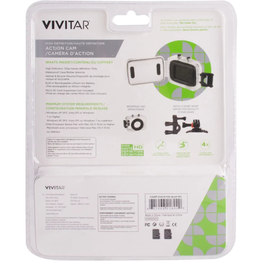 Vivitar DVR781 Pro Sizeeries 1.3 Megapixel 1.4" Display Action Camcorder with Accessories