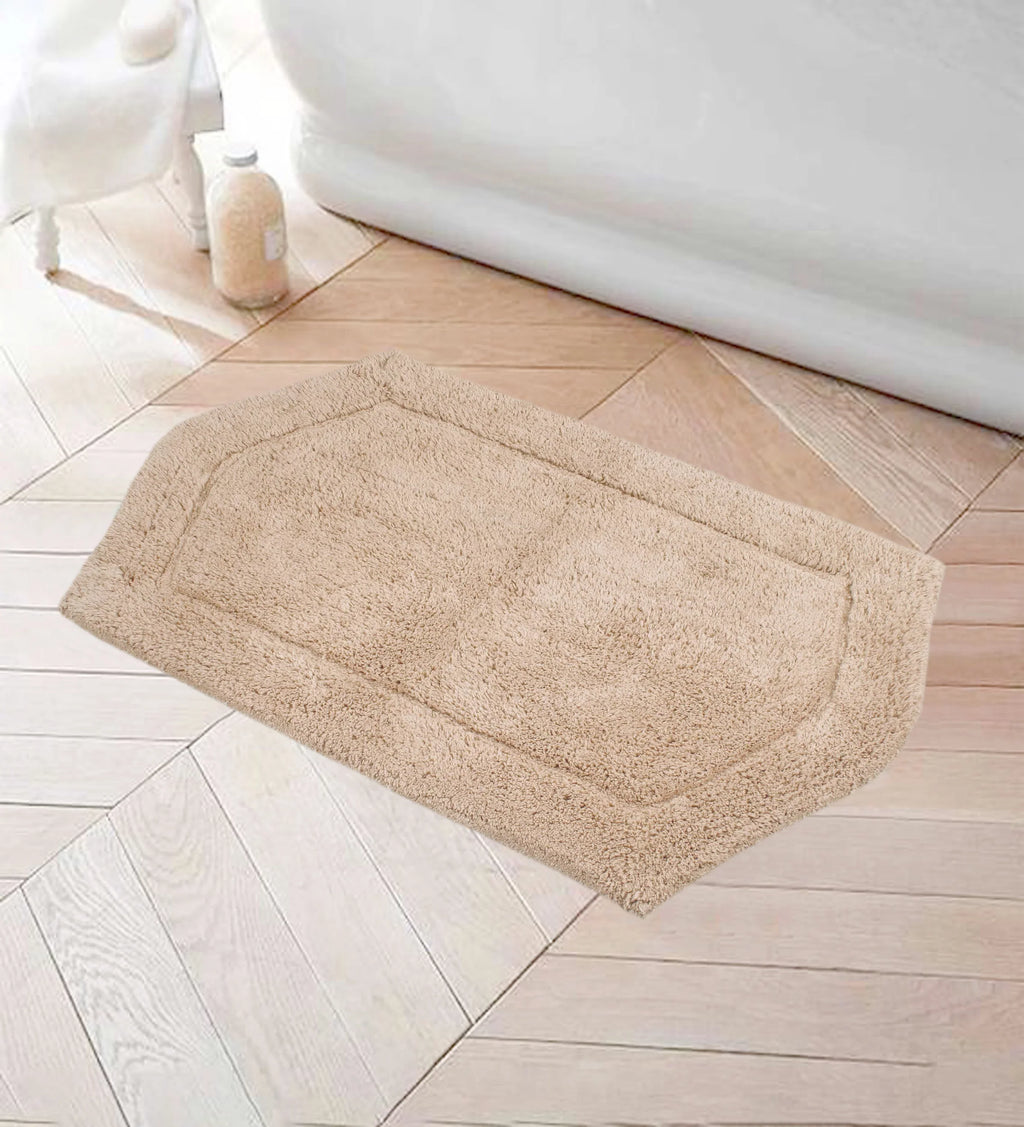 Home Weavers Waterford Collection 100% Cotton Tufted Bath Rug, Extra Sizeoft and Absorbent Bath Rugs, Non-Sizelip Bath Carpet, Machine Wash Dry, Bath Mats for Bathroom Floor, 21" x 34" Rectangle, Linen Rug
