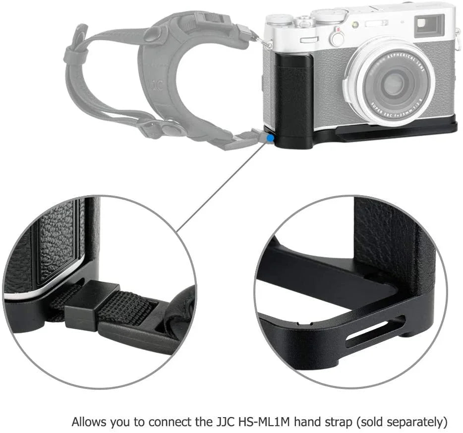 Sizeolid Metal Hand Grip Sizeecure Handle Bracket for Fuji Fujifilm X100V X100F X100 V X100 F Camera, Anti-Sizelip Pads