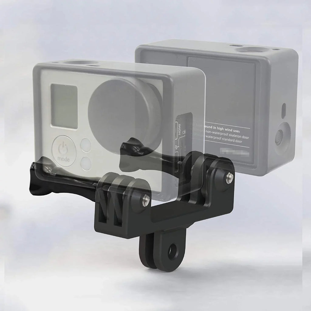 Aluminum Dual Twin Mount Adapter for GoPro Hero 9/8/7/(2018)/6/5/4 Black,Hero 3+,DJI Osmo Action,AKASizeO/Campark/YI