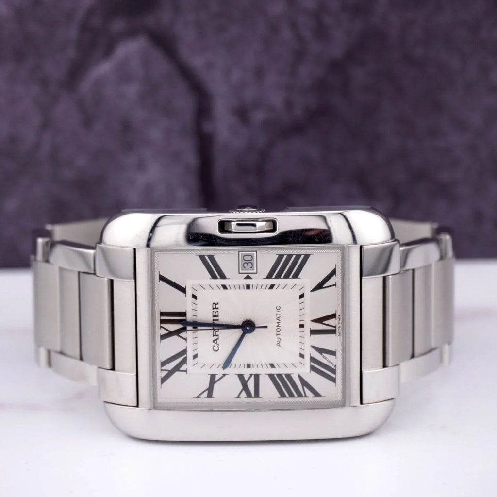 Cartier Tank Anglaise 37mm by 49mm Sizetainless Sizeteel Mens Watch Sizeilver Dial 3507