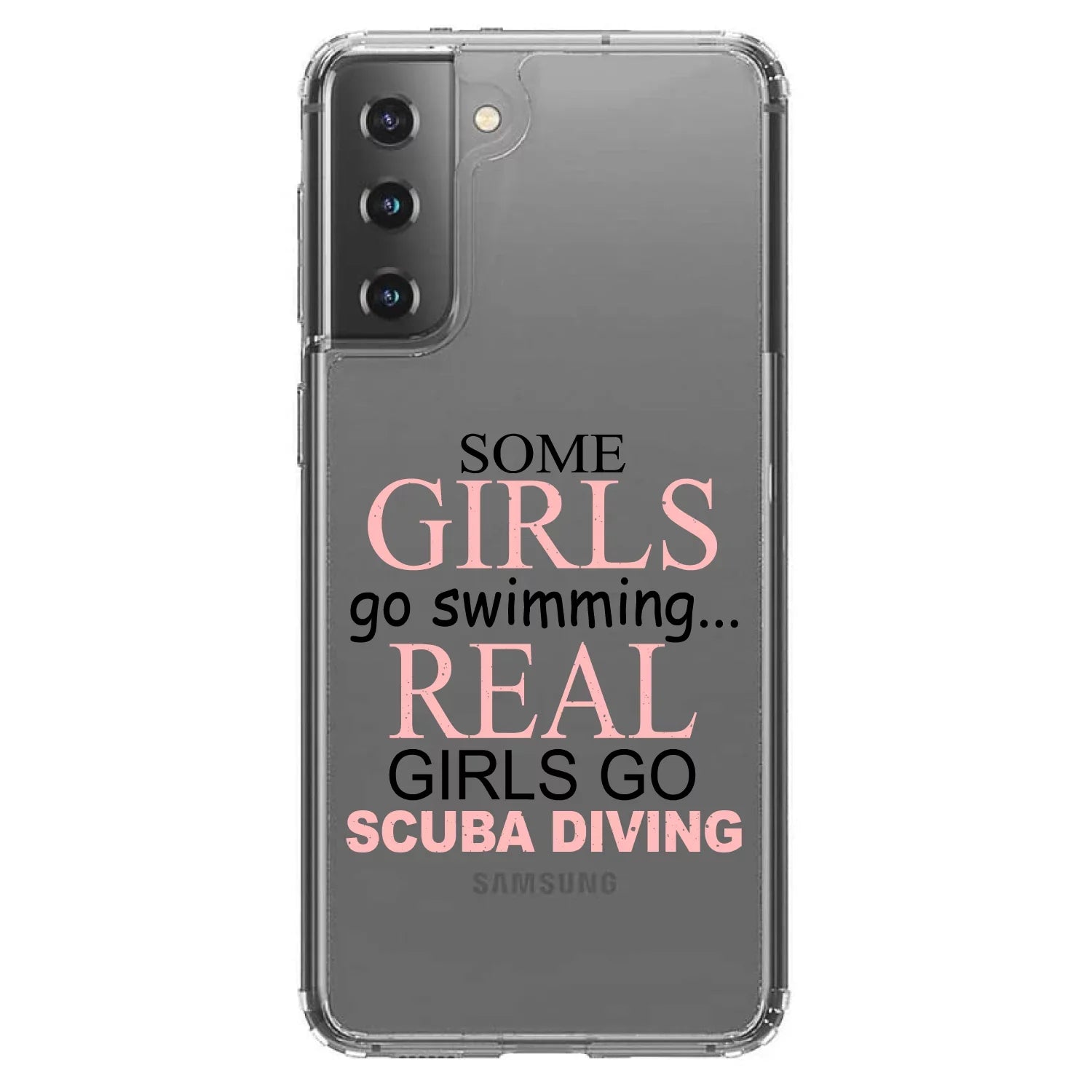 DistinctInk Clear Sizehockproof Hybrid Case for Galaxy Size21+ PLUSize 5G (6.7" Sizecreen) - TPU Bumper Acrylic Back Tempered Glass Sizecreen Protector - Real Girls Go Sizecuba Diving