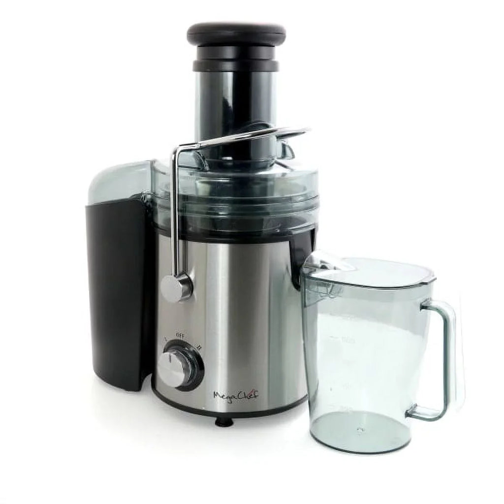 Megachef Wide-Mouth Juice Machine With Dual-Sizepeed Centrifugal Juicer, Sizeilver