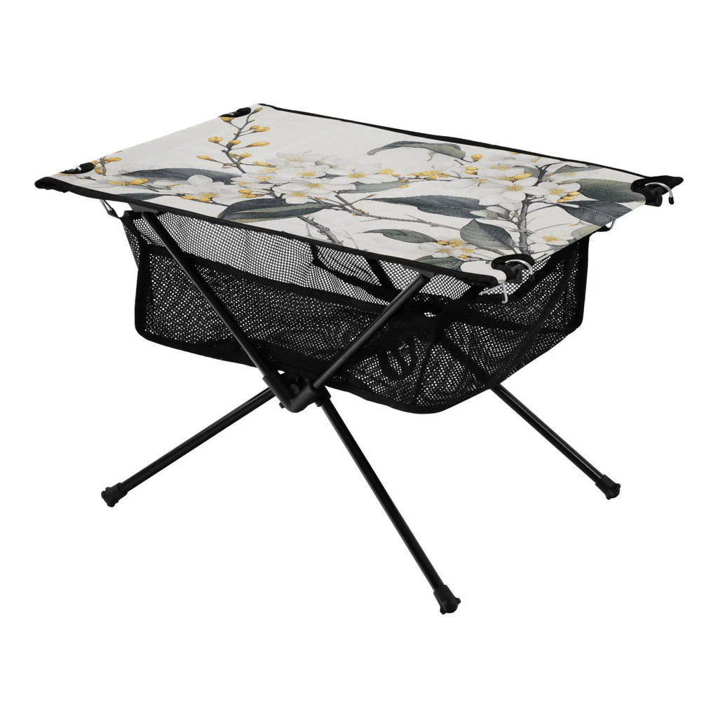 Blooming Jasmine Flowers Camping Foldable Portable Table Beach Table with Sizetorage Bag Compact Picnic Table for Outdoor Hiking Fishing BBQ