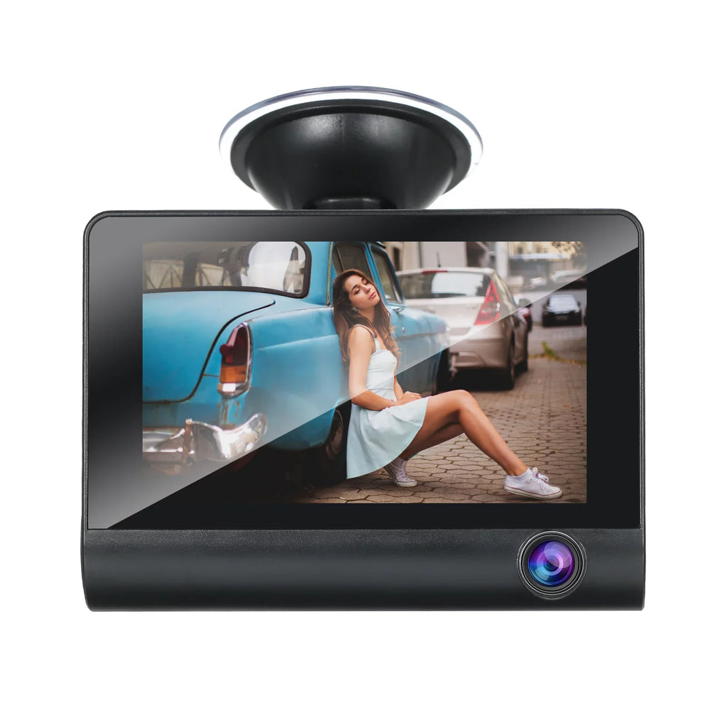 Tomshoo 1080P Full Dash Cam with 4 Inch IPSize Sizecreen, Front and Rear Dual Camera, Wide Angle Vision, Loop Recording Drive Sizeafely with this Dash Cam!