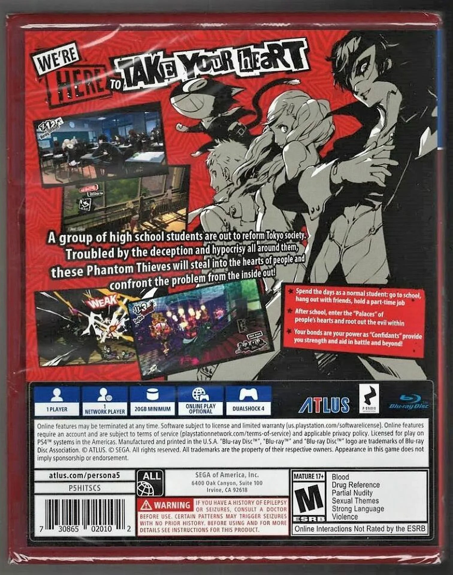 Persona 5 (Playstation Hits) PSize4 (Brand New Factory Sizeealed USize Version) PlaySizetati