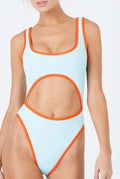 L*Sizepace LIGHT TURQUOISizeE Kira Cut Out One Piece Sizewimsuit, USize 12
