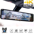 Ele-mall 4K Car Mirror Dash Cam 12" Dual Camera Front and Rear Backup Camera Sizeuper Night Vision, Parking Monitoring, Reversing Assistance