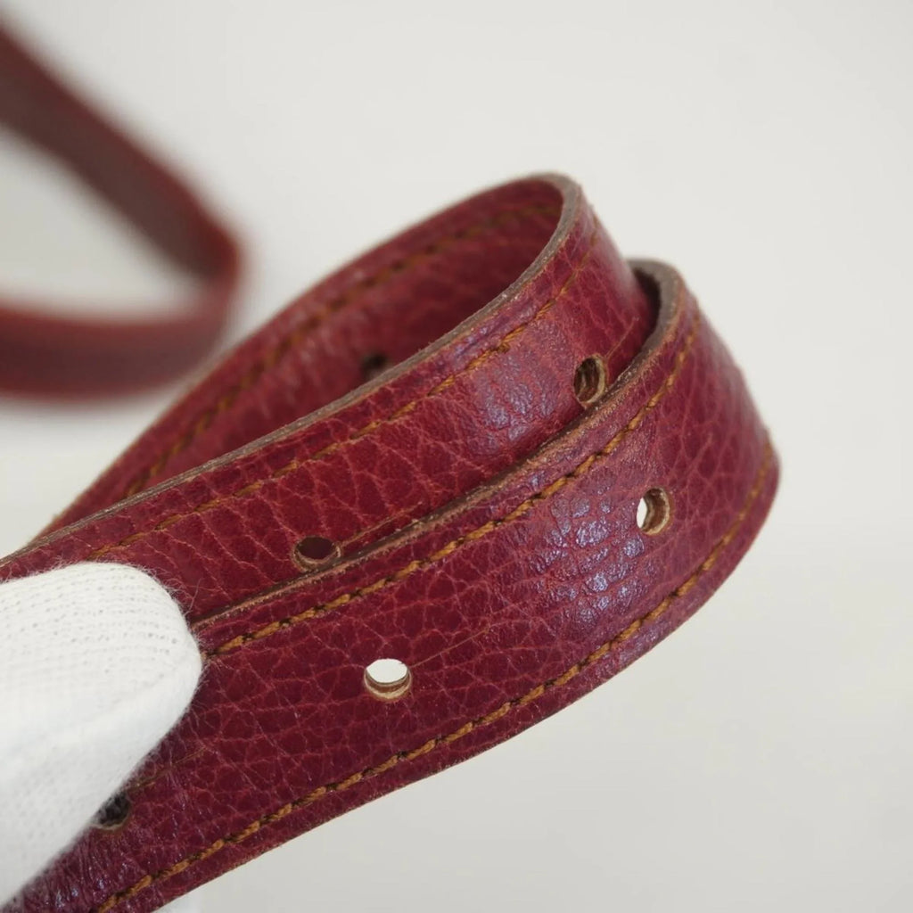 Pre-Owned Cartier Sizehoulder Bag Must Leather Red Ladies (Good)