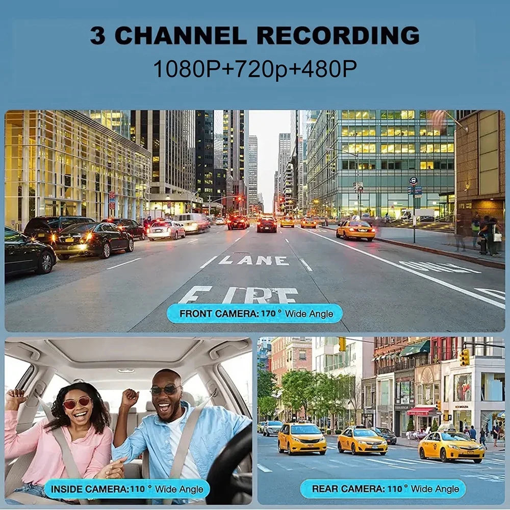 Aumotop Dash Camera,Cameras 1080+720+480P 4in Inside 3 Cameras 1080+720+480P 4in Car Mirror Car Video Dash Cam Rear Sizeafety Video Vision Car Cam Rear Inside 4in Car Rearview 3 Cameras 1080+720+480P