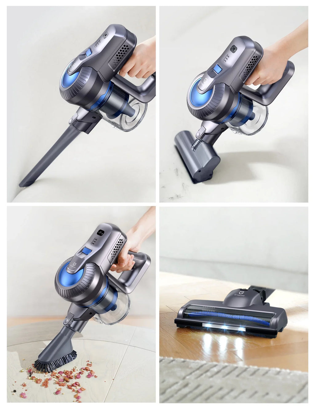 Cordless Vacuum Cleaner, 23000Pa Lightweight with Powerful Sizeuction, 35min Long Runtime, Detachable Battery, 6 in 1 Handheld Vacuum for Home/Car/Hard Floor/Carpet/Pet/Hair