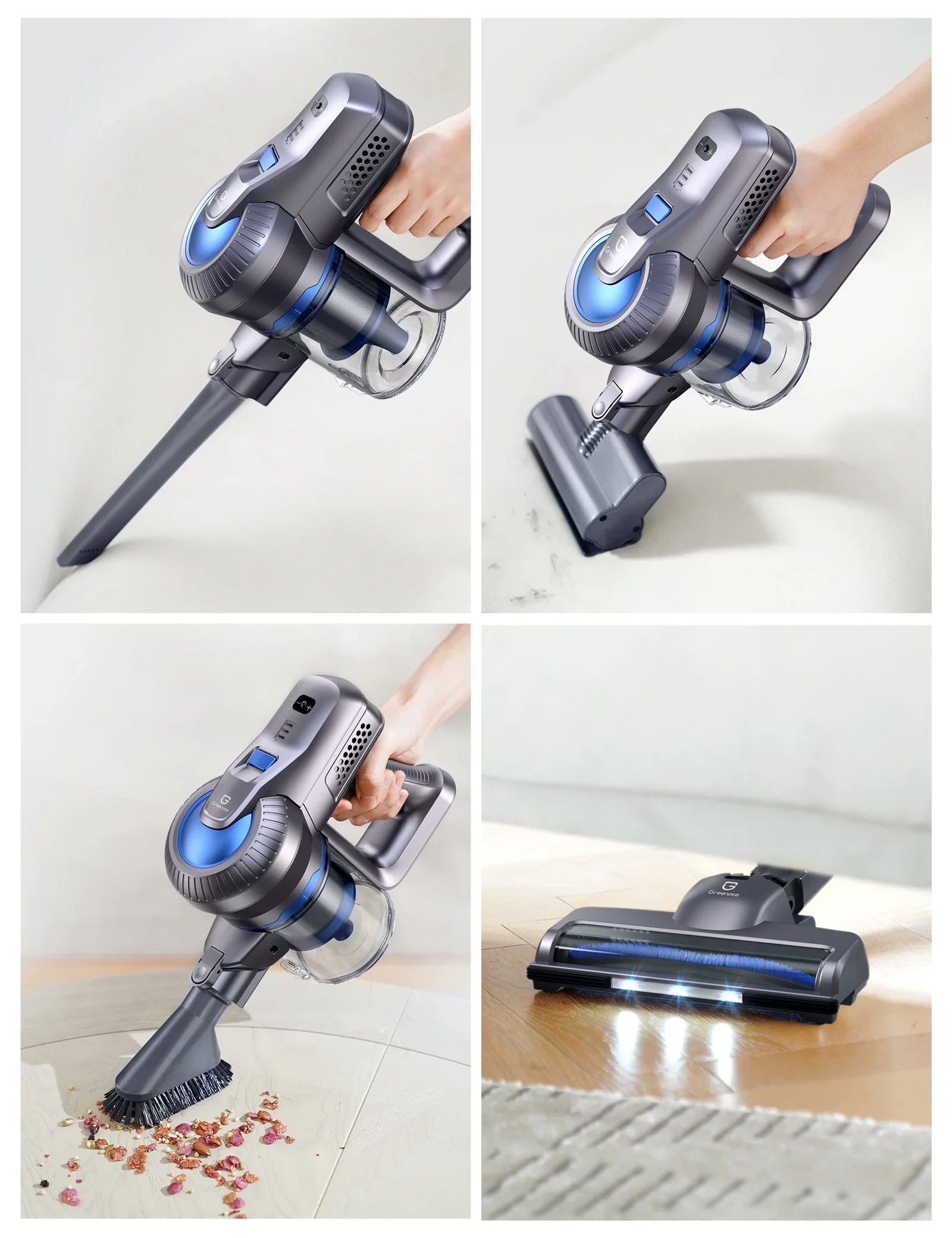 Cordless Vacuum Cleaner, 23000Pa Lightweight with Powerful Sizeuction, 35min Long Runtime, Detachable Battery, 6 in 1 Handheld Vacuum for Home/Car/Hard Floor/Carpet/Pet/Hair