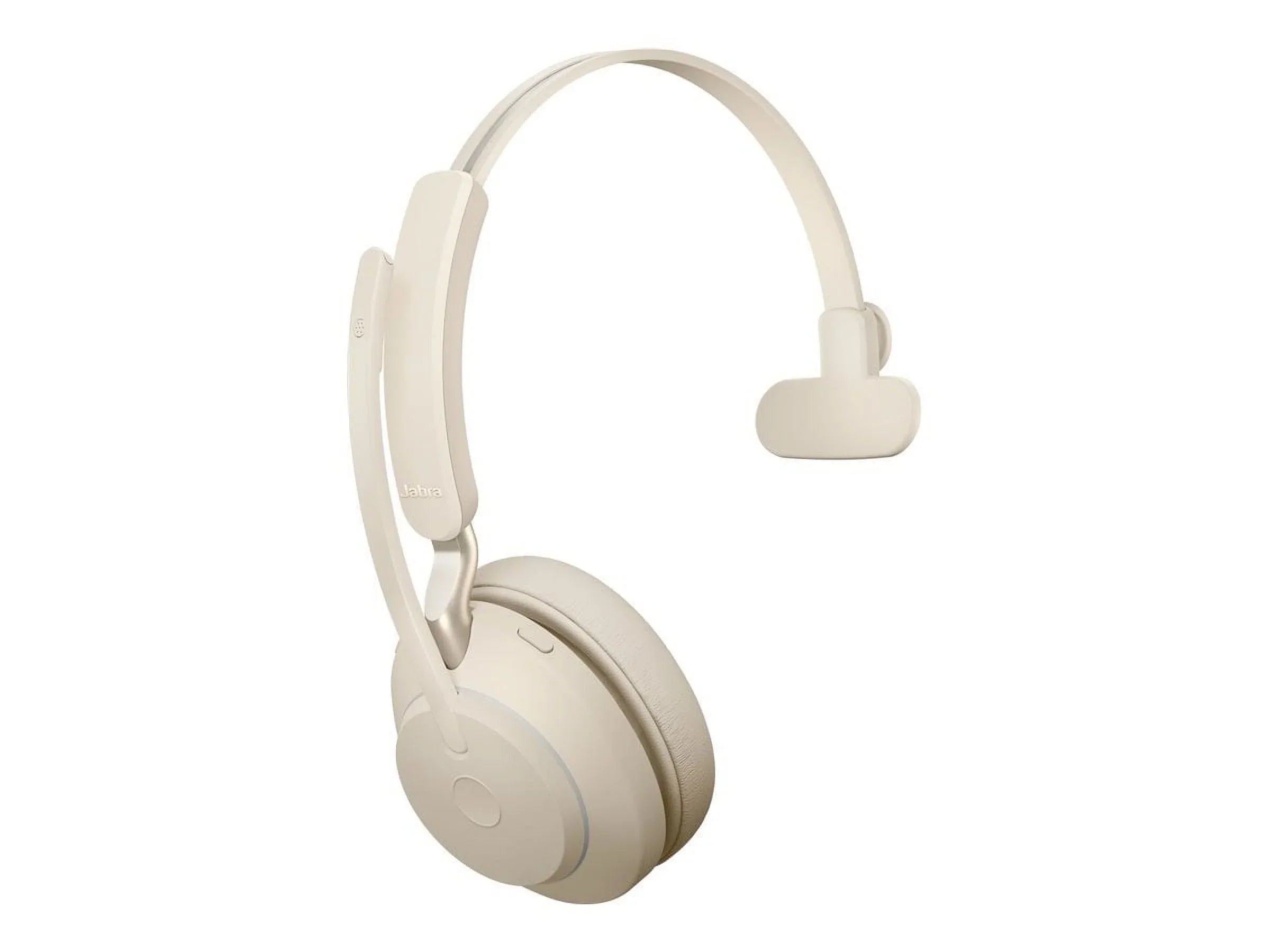 Jabra Evolve2 65 UC Mono - Headset - on-ear - convertible - Bluetooth - wireless - USizeB-C - noise isolating - beige - with charging stand