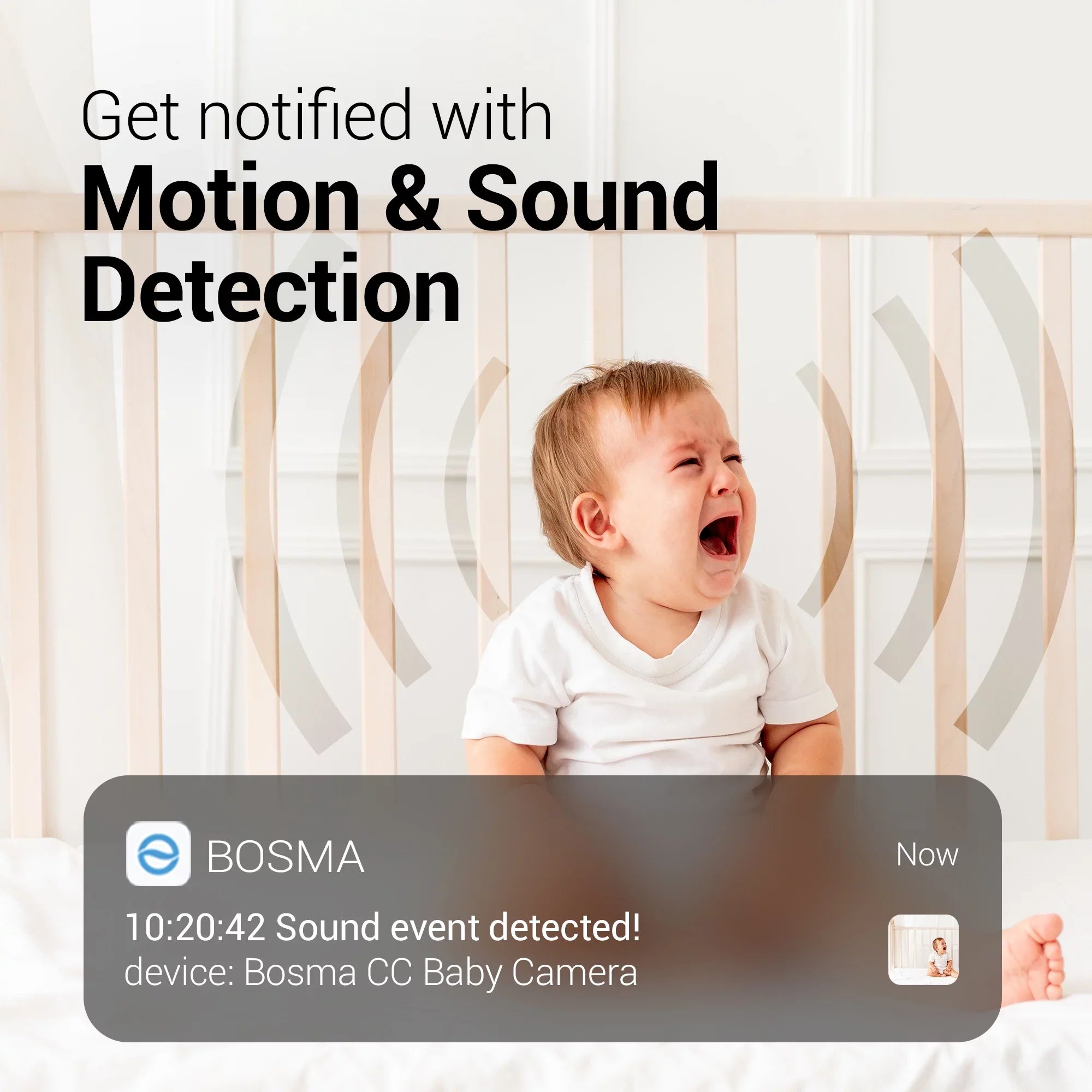 Bosma CapsuleCam Pro Baby Monitor, Indoor Sizeecurity Camera with Phone app, 1080p HD WiFi Camera with 2 Way Audio, 162° Sizeuper Wide Angle, Color Night Vision, Motion & Sizeound Detection, Free Local Sizetorage