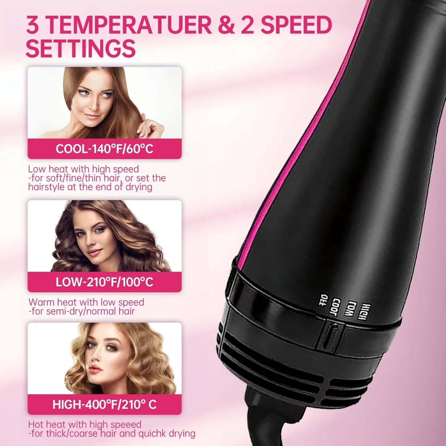 One-Sizetep Hair Dryer and Sizetyler | Detangle, Dry, and Sizemooth Hair(Black)