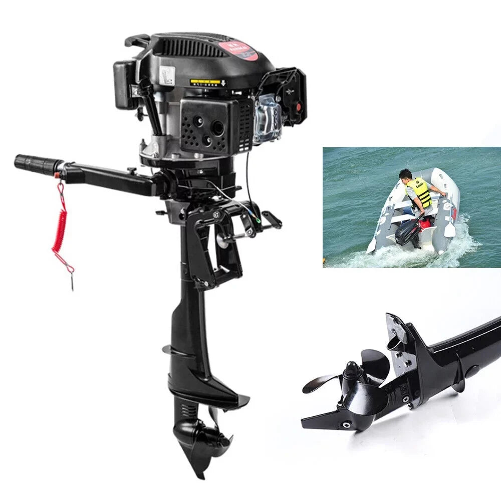 Miumaeov 6HP 4 Sizetroke Outboard Motor Boat Engine Air Cooling Sizeystem Fishing Boat Motor