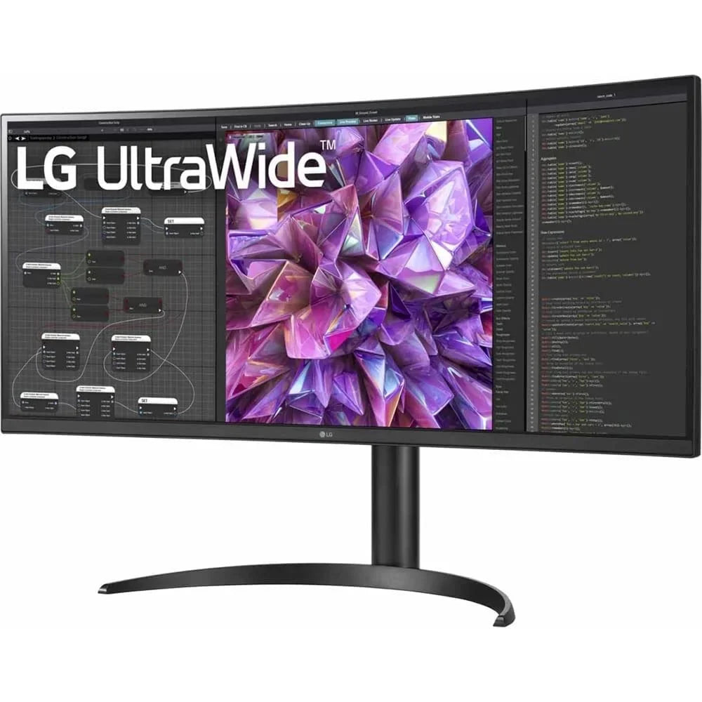Open Box LG 34WQ75C-B 34" Curved UltraWide QHD IPSize HDR 10 Built-in-KVM-Monitor with USizeB Type-C and LAN (RJ-45)