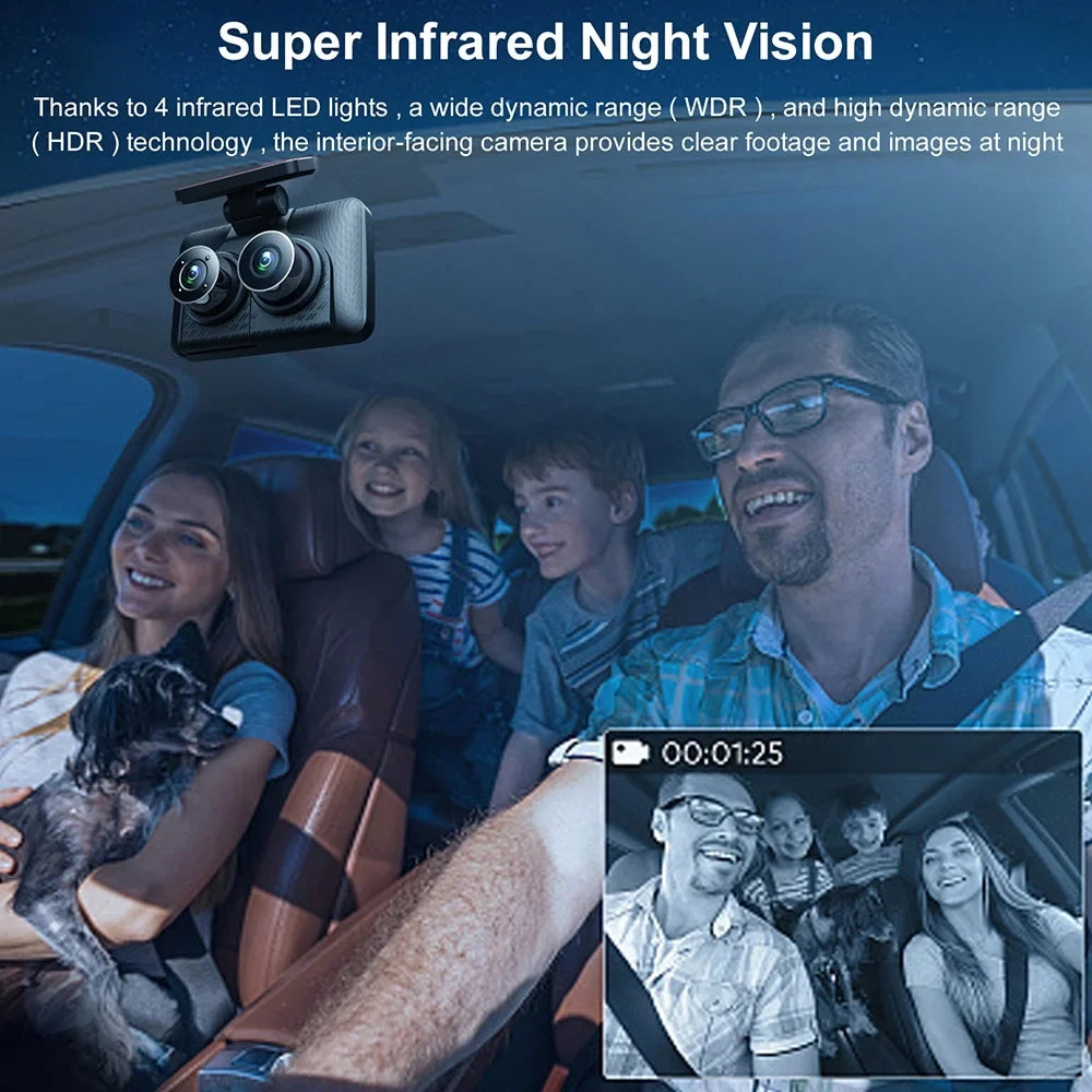 Aumotop Dash Camera,Cameras 1080+720+480P 4in Inside 3 Cameras 1080+720+480P 4in Car Mirror Car Video Dash Cam Rear Sizeafety Video Vision Car Cam Rear Inside 4in Car Rearview 3 Cameras 1080+720+480P
