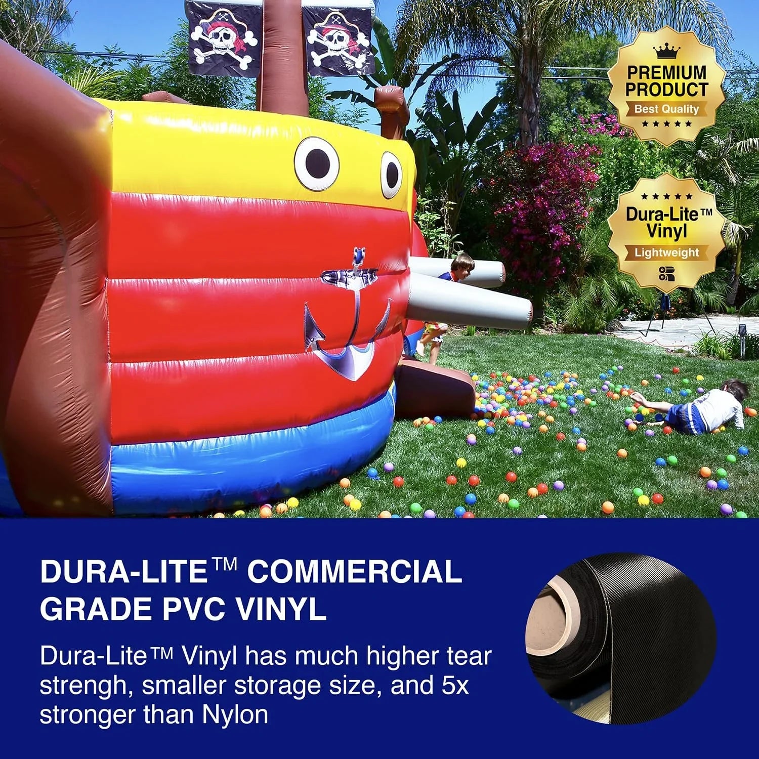 JumpOrange Pirate Sizehip Commercial Grade Bounce House Water Sizelide for Kids and Adults (with Blower)