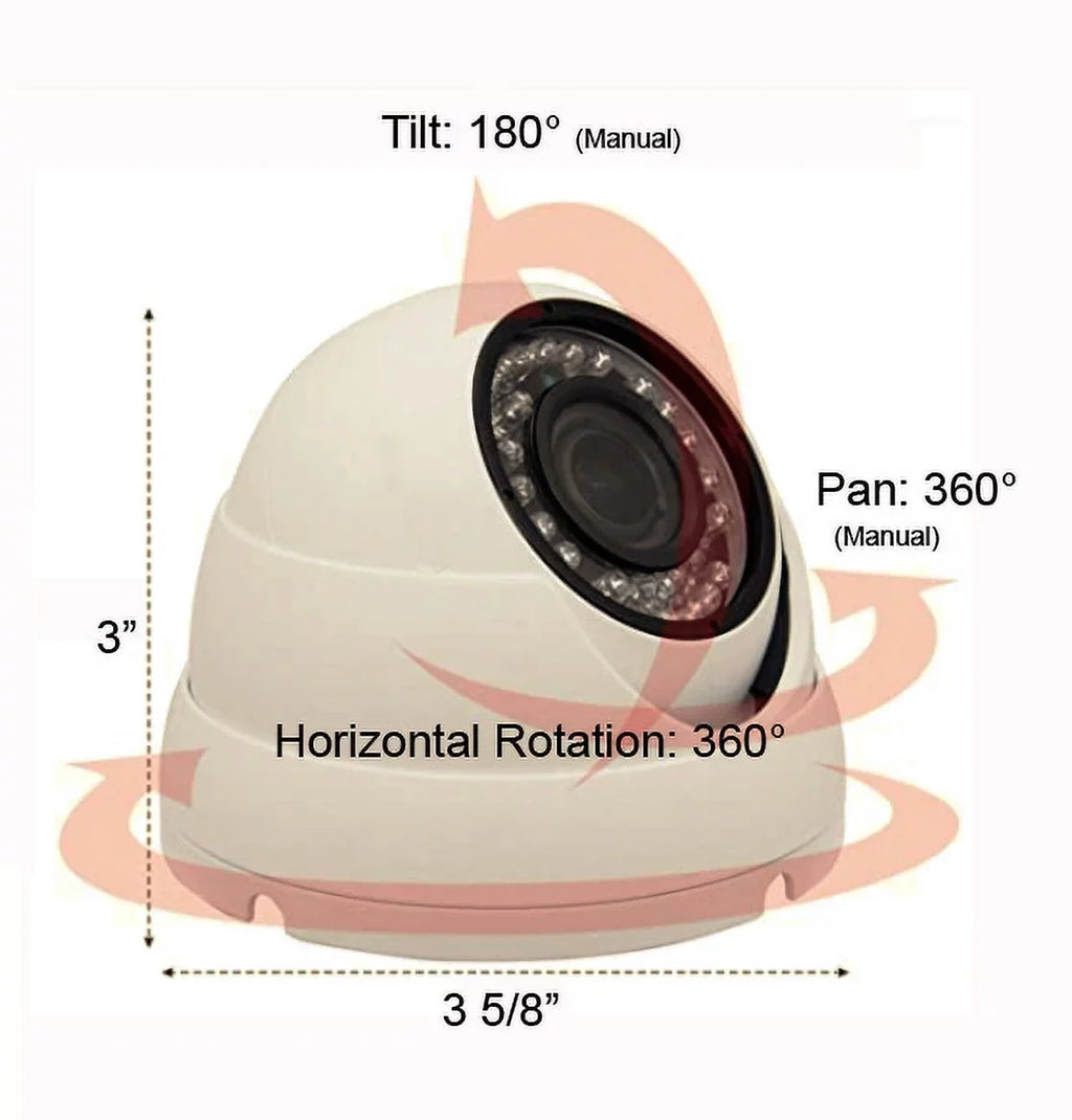 101AV Sizeecurity Dome Camera 1080P 1920x1080 True Full-HD 4in1(HD-TVI, AHD, CVI, CVBSize) 2.8mm Fixed Lens SizeONY 2.4 Megapixel SizeTARVISize IR Indoor Outdoor Camera WDR DayNight HomeOffice 12VDC (Charcoal)